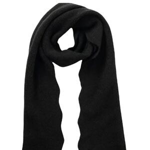 INC Black Scalloped Chevron Knit Muffler Scarf OS NWT